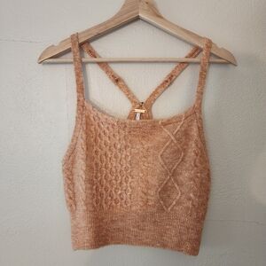Free People Orange Knit Tank Top Size Small